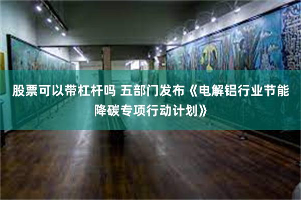 股票可以带杠杆吗 五部门发布《电解铝行业节能降碳专项行动计划》